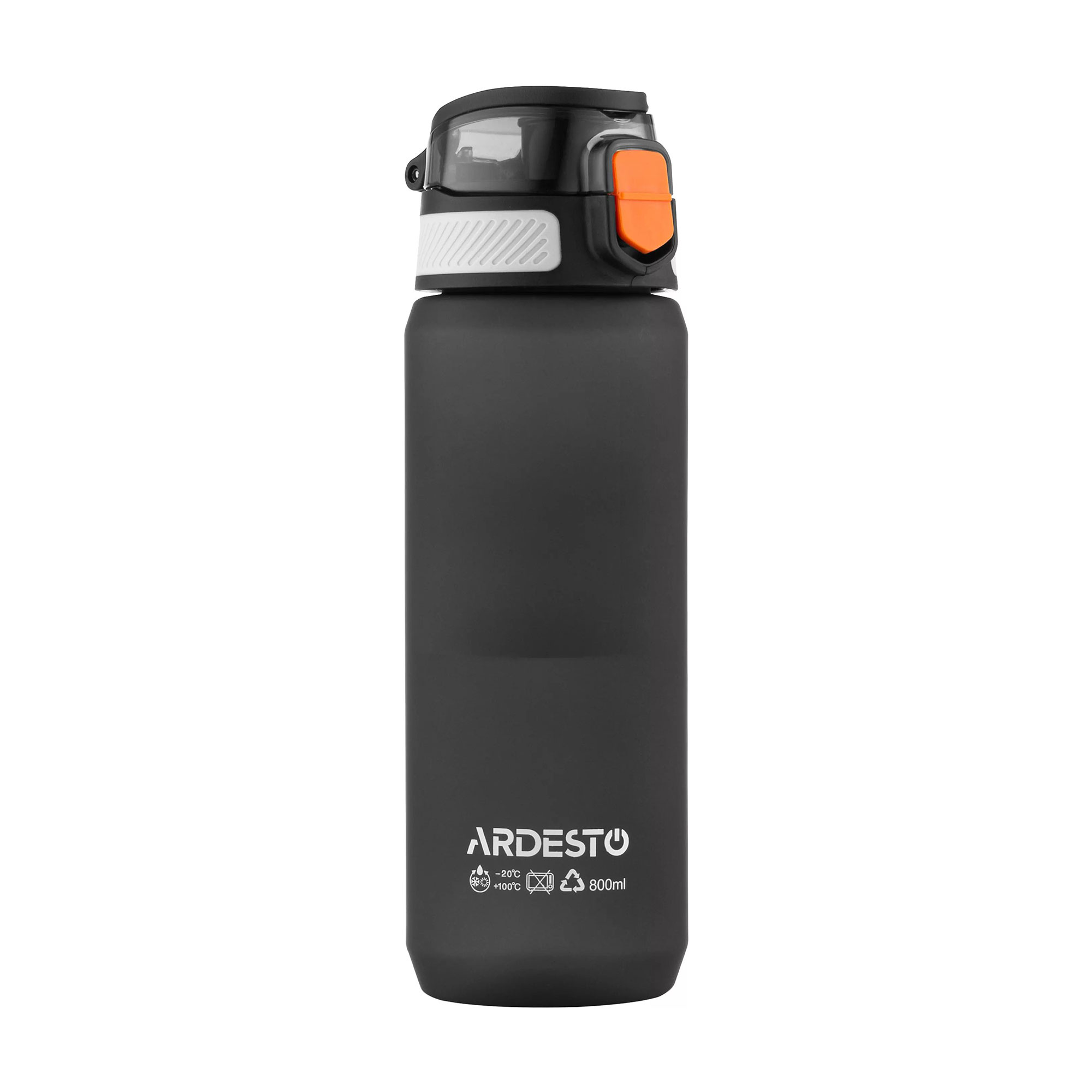 Пляшка для води Ardesto Matte пластикова, чорна, 800 мл (AR2281ML)