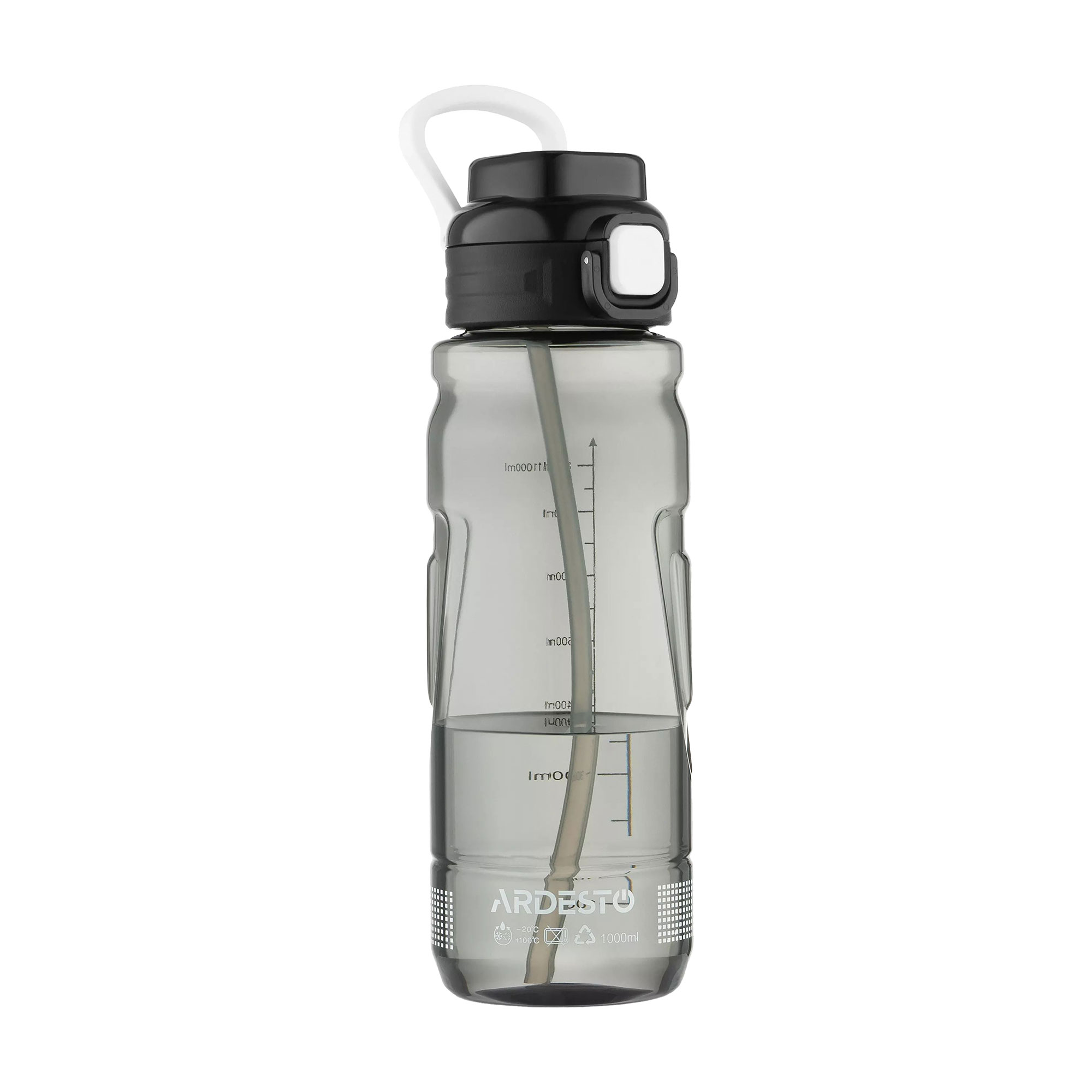 Пляшка для води Ardesto Sport пластикова, чорна, 1 л (AR2210EG)